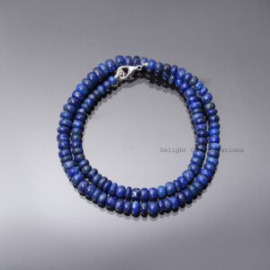 Lapis Lazuli Beaded Necklace, 5-7mm Rondelle, 18 Inch