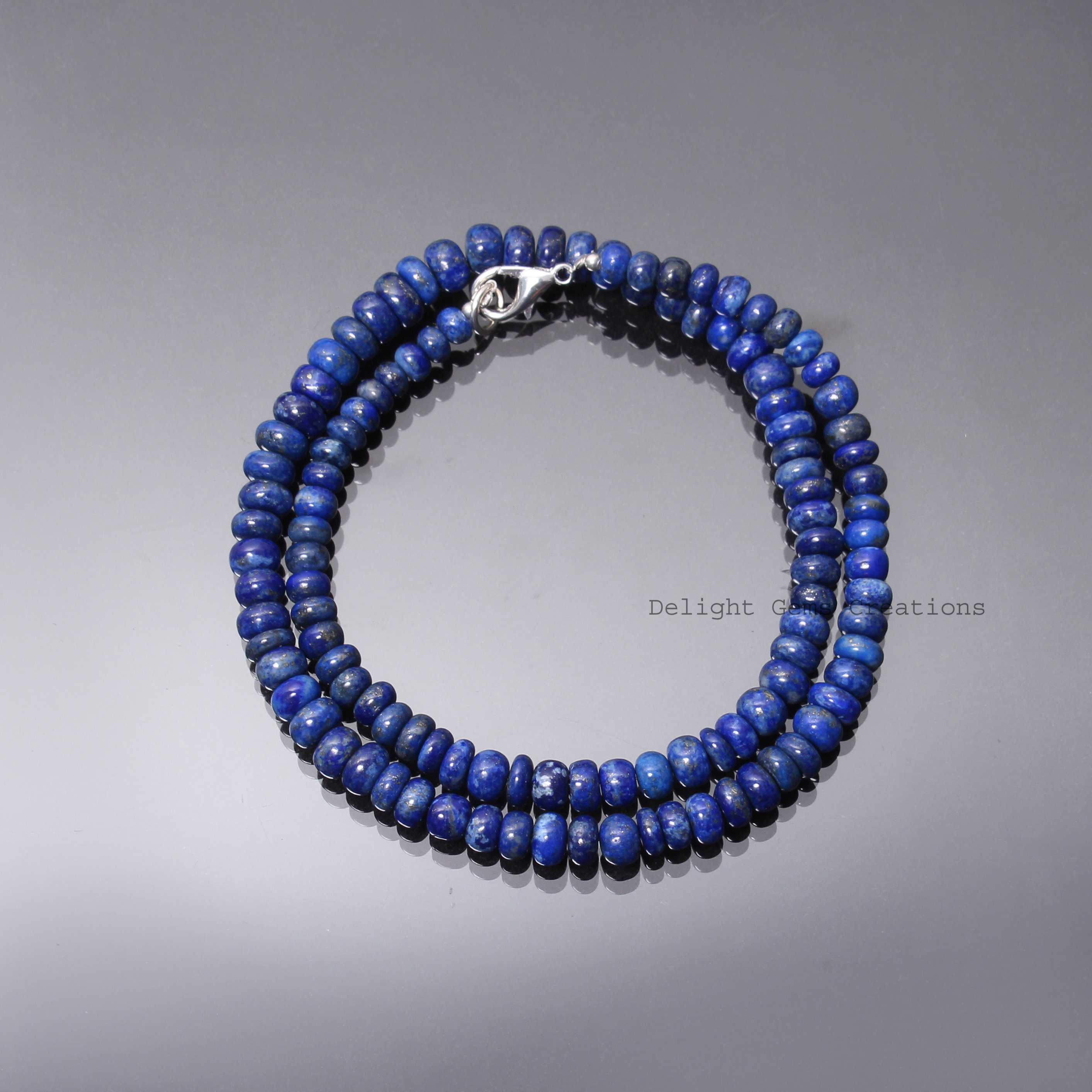 Lapis Lazuli Beaded Necklace, 5-7mm Rondelle, 18 Inch Lapis Lazuli Beaded Necklace, 5-7mm Rondelle, 18 Inch