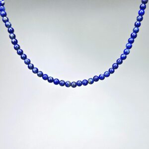 Lapis Lazuli Beaded Choker: Sterling Silver Gemstone Necklace