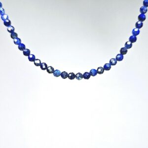 Lapis Lazuli Beaded Choker: Sterling Silver Gemstone Necklace