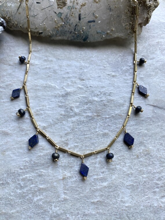 Lapis Lazuli Choker Necklace  - Handmade Jewelry