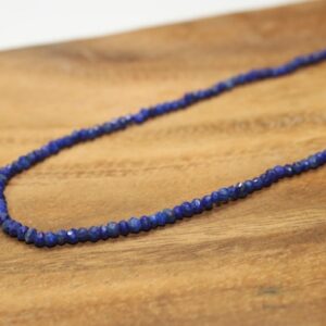 Lapis Necklace, Lapis Jewelry, Beaded Necklace, Minimalist, Layering Necklace, Gemstone Jewelry
