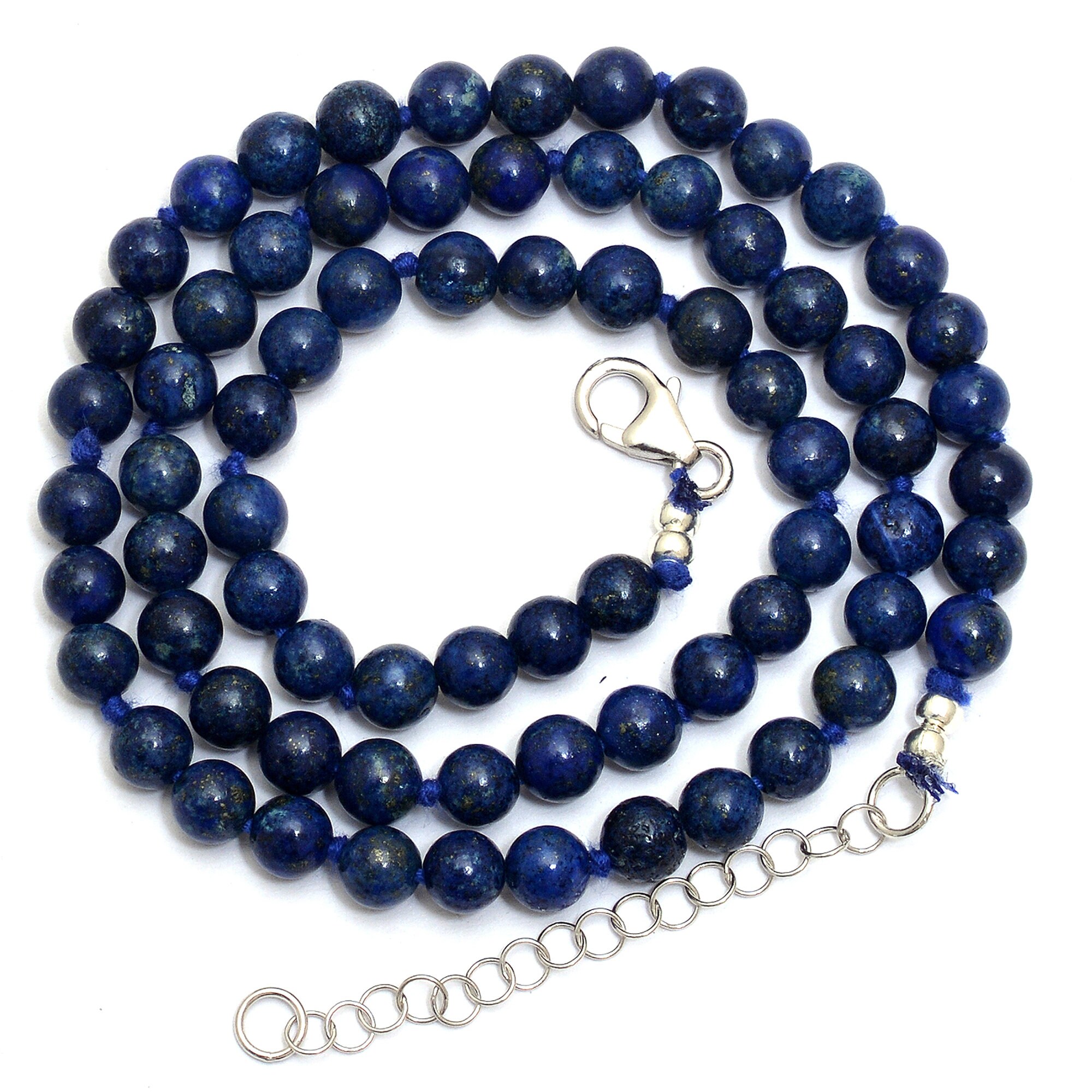 Lapis Lazuli Necklace, Knotted Gemstone Beads, Unisex Gift Lapis Lazuli Necklace, Knotted Gemstone Beads, Unisex Gift