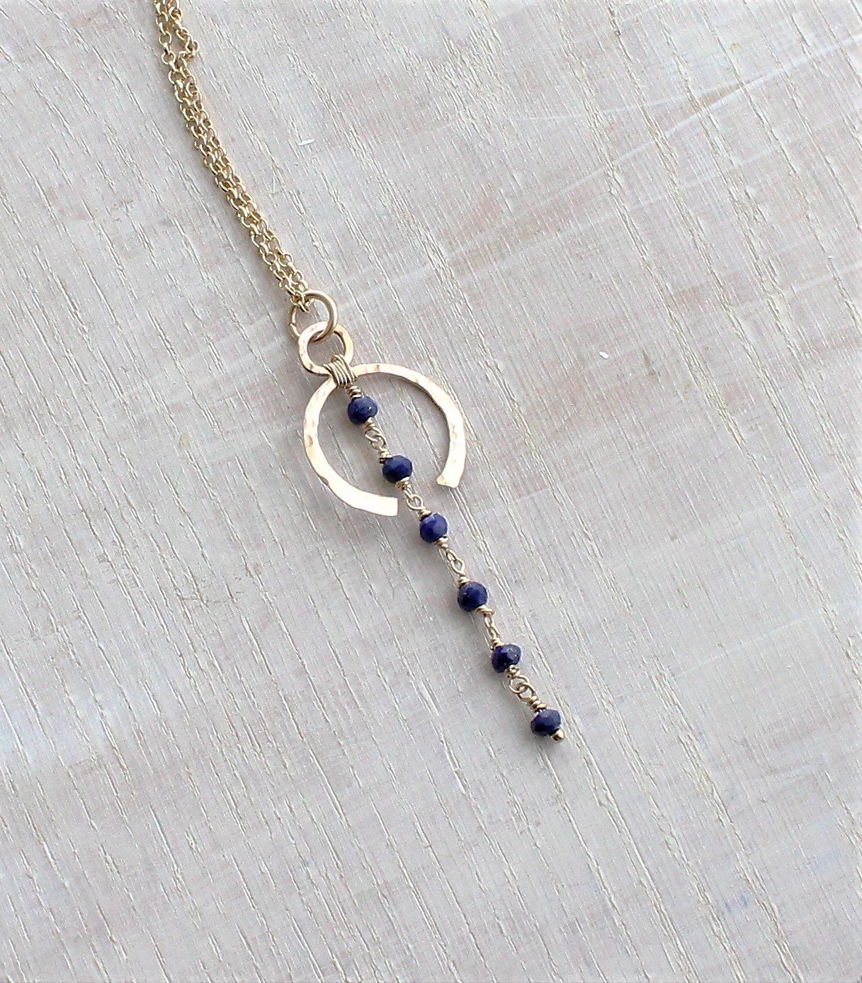 Lapis Necklace, Lapis Layering Necklace, Gemstone Necklace, September Birthstone, Boho Necklace, Art Deco, Gift For Her