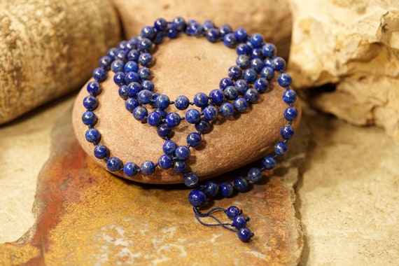 Lapis Lazuli Mala • Aaa* (highest Quality) • Lapis Pocket Mala • Includes Two Items Mala + Pocket Mala • 8mm • Lapis Worry Beads • 3287a