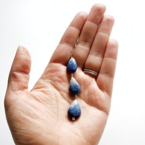Matte Lapis Lazuli Necklace with Sterling Silver, Handmade in Seattle, Natural Gemstone Jewelry, Metaphysical Stone Shop, Smooth Unpolished
