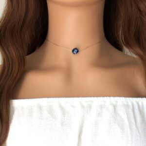 Minimalist Lapis Lazuli Crystal Necklace - Dainty Jewelry Gift For Her
