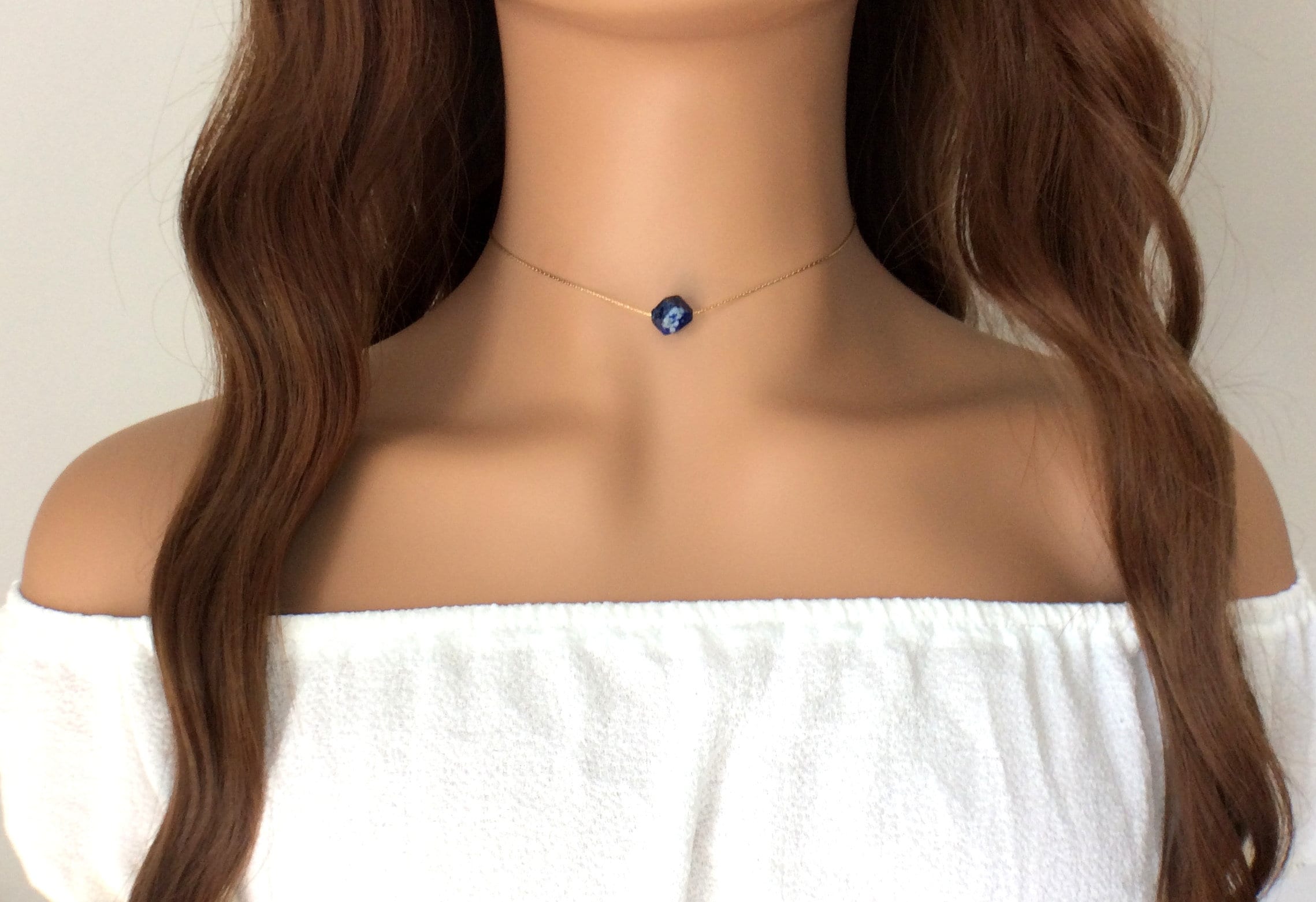 Minimalist Lapis Lazuli Crystal Necklace - Dainty Jewelry Gift For Her