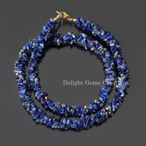 Natural Lapis Lazuli Chips Beaded Necklace, 4-4.5mm Lapis Lazuli Multi Strand Twisted Rope Necklace, Lapis Gemstone Necklace, Women's, Gift