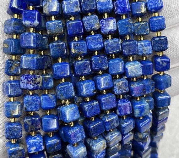 8mm Natural Lapis Lauzil Square Shape Beads,lapis Lauzil Gemstone Beads Bulk Supply,15 Inch One Strand