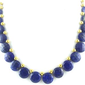 Aaa Lapis Lazuli Coin Beads: Faceted Gemstone Pair (14-15mm) Aaa Lapis Lazuli Coin Beads: Faceted Gemstone Pair (14-15mm)