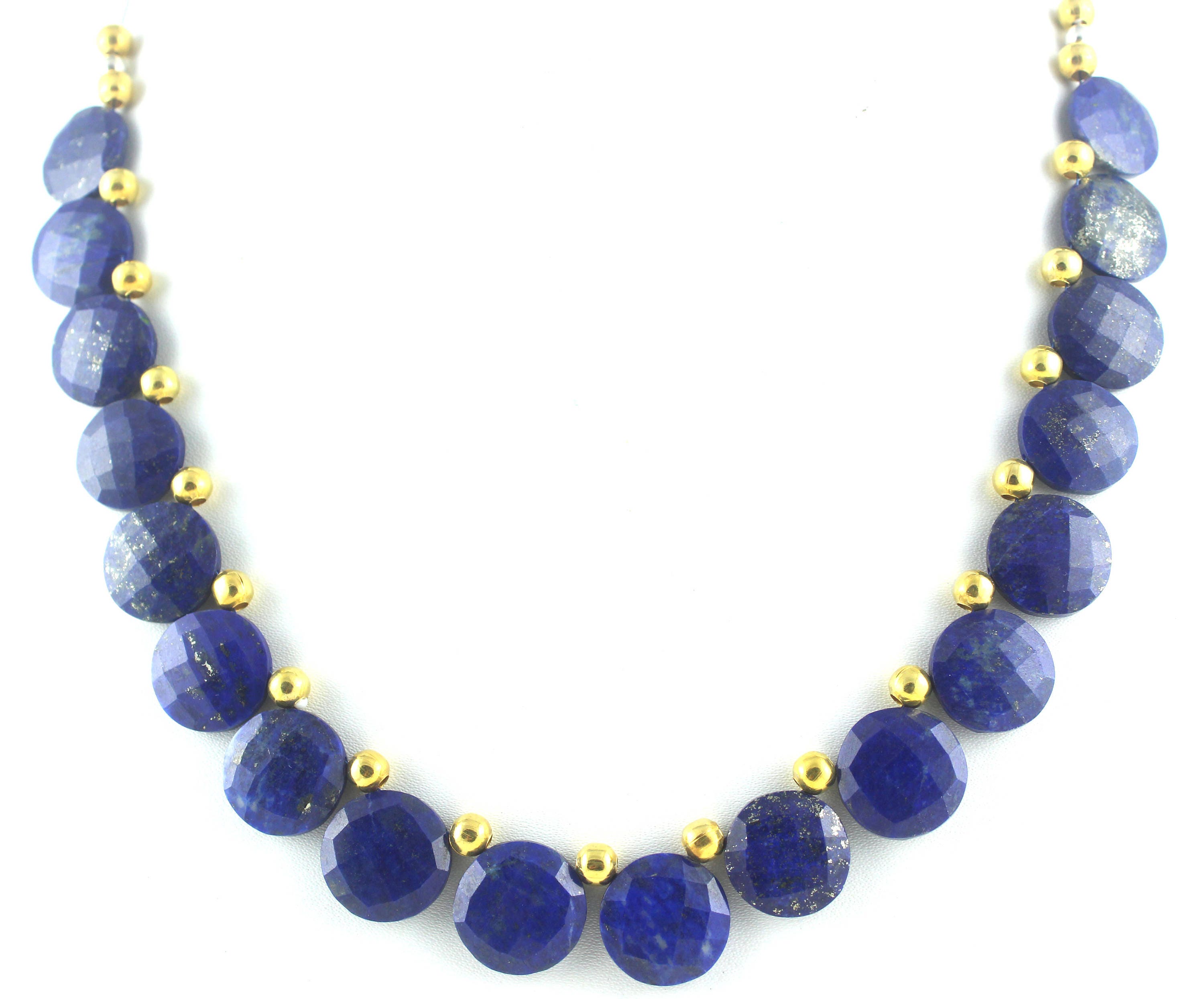 Aaa Lapis Lazuli Coin Beads: Faceted Gemstone Pair (14-15mm)