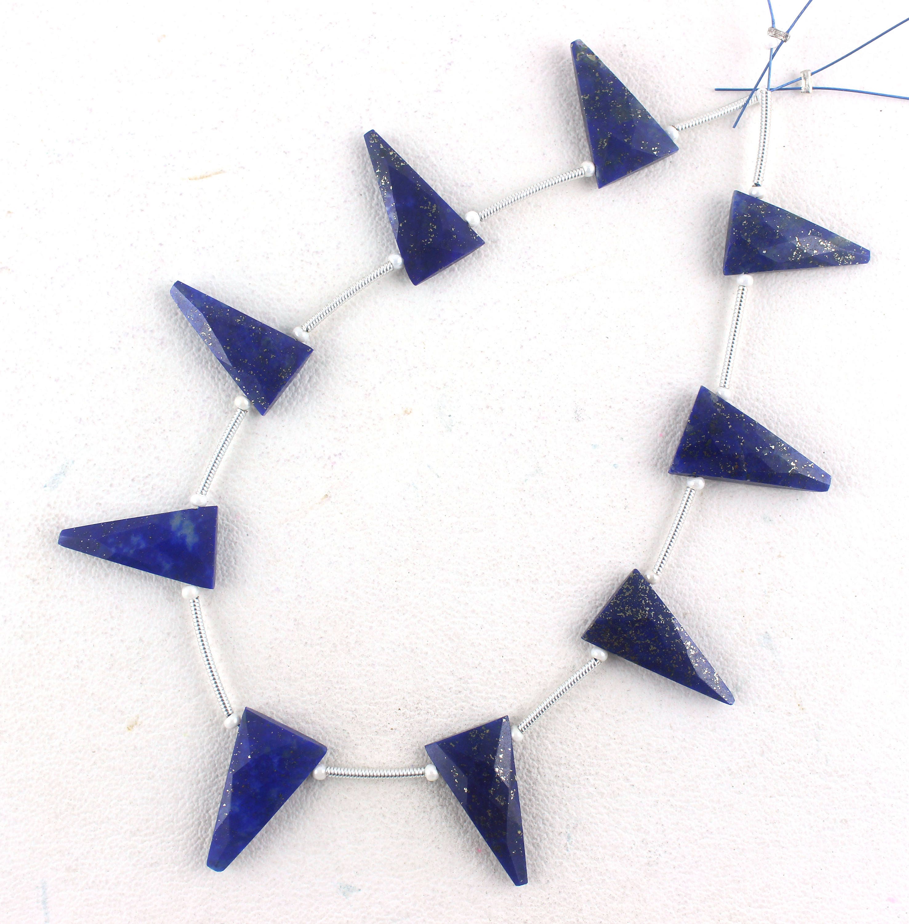 Aaa Lapis Lazuli Triangle Beads: Faceted Gemstone Strand