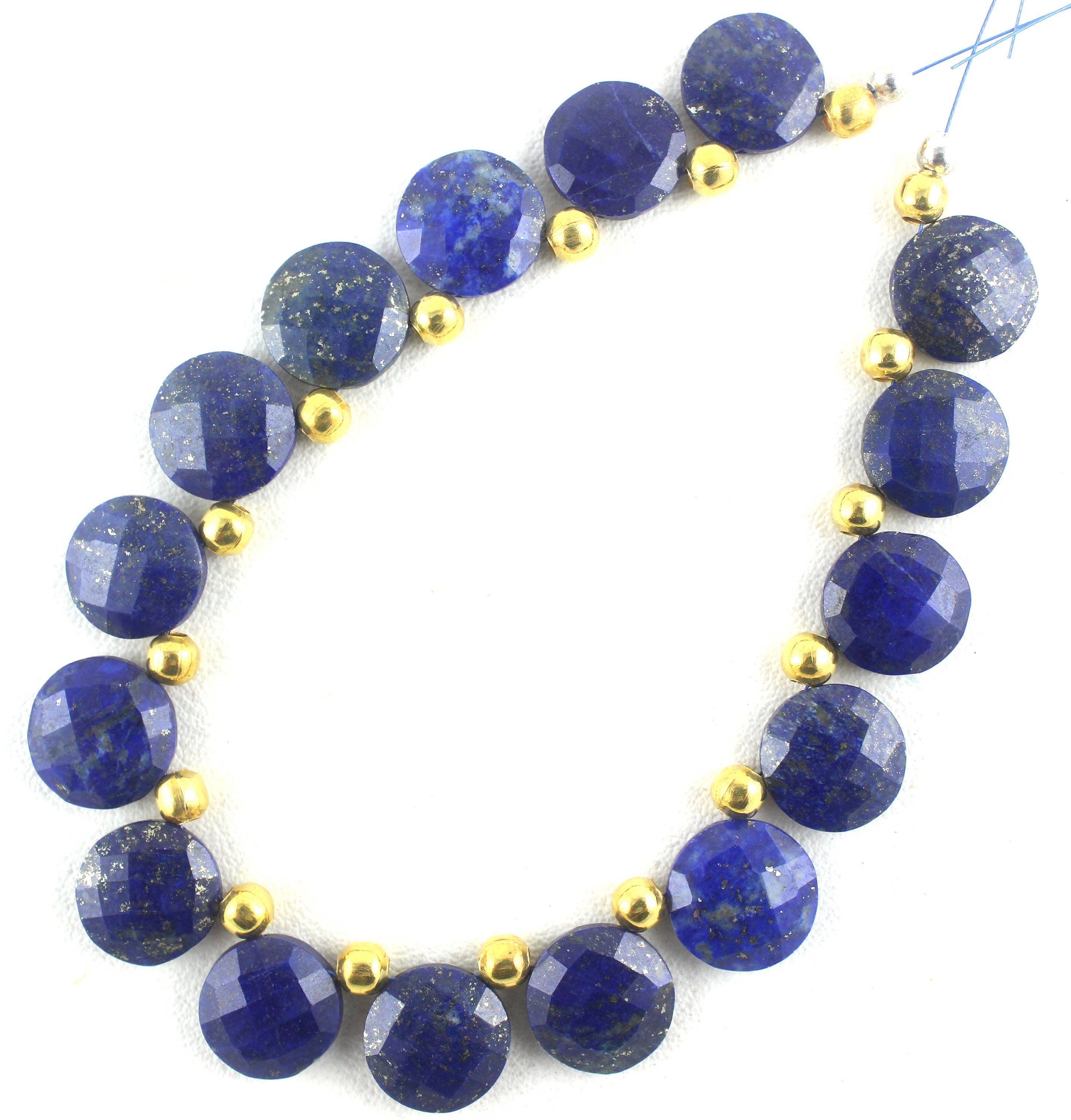 Aaa Lapis Lazuli Coin Beads: Faceted Gemstone Pair (13-14mm) Aaa Lapis Lazuli Coin Beads: Faceted Gemstone Pair (13-14mm)