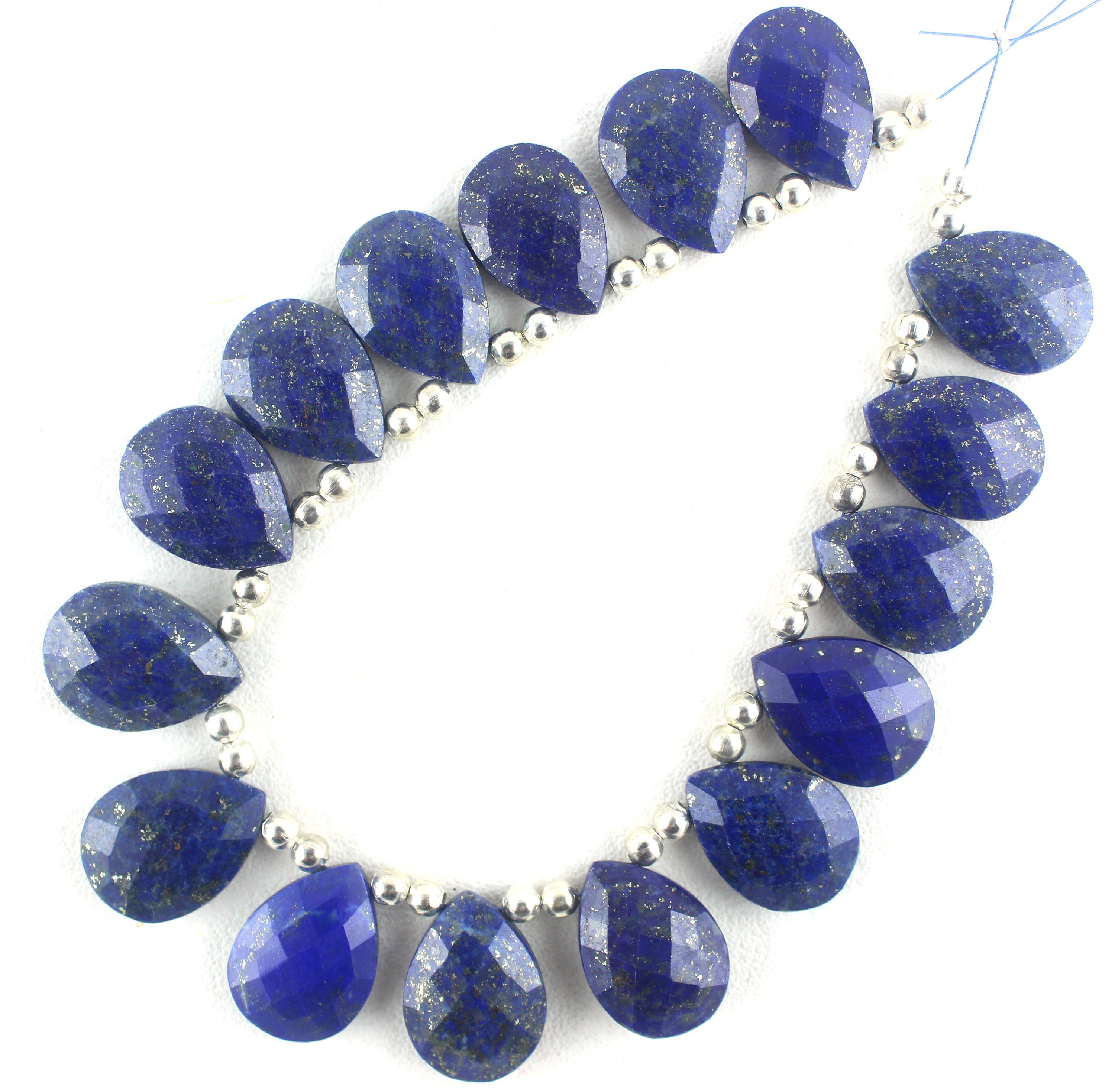 Aaa Lapis Lazuli Pear Beads: Faceted Gemstone Pair (14x19.5-15.5x20mm)