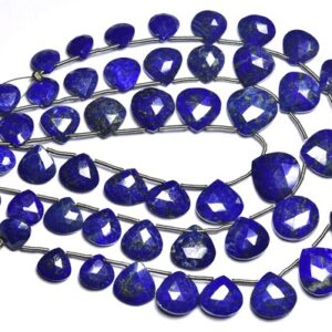 Beautiful Lapis Lazuli Heart Beads - 7.50 Inches - Natural Afghani Lapis Lazuli Faceted Heart Briolettes - Size Is 7-10mm #73 Beautiful Lapis Lazuli Heart Beads - 7.50 Inches - Natural Afghani Lapis Lazuli Faceted Heart Briolettes - Size Is 7-10mm #73