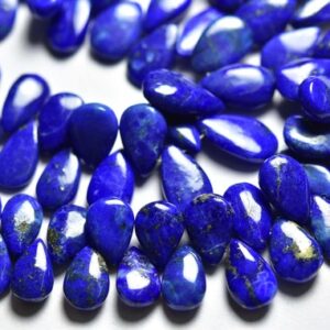 Beautiful Lapis Lazuli Briolette Beads - 7 Inches - Super Quality Smooth Afghani Lapis Lazuli Pear Briolettes - Size Is 7x11 - 10x15mm #1429 Beautiful Lapis Lazuli Briolette Beads - 7 Inches - Super Quality Smooth Afghani Lapis Lazuli Pear Briolettes - Size Is 7x11 - 10x15mm #1429