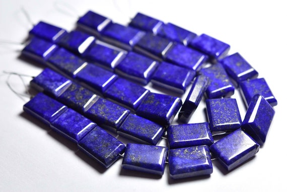 Big Lapis Lazuli Rectangular Beads - 8 Inches - Natural Smooth Afghani Lapis Lazuli Rectangles -dyed - Size Is 11x16-13x19 Mm #1466 Big Lapis Lazuli Rectangular Beads - 8 Inches - Natural Smooth Afghani Lapis Lazuli Rectangles -dyed - Size Is 11x16-13x19 Mm #1466
