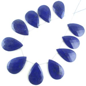 Faceted Lapis Lazuli Pear Beads: Aaa Quality, Matched Pairs (16.5x27-21x32mm) Faceted Lapis Lazuli Pear Beads: Aaa Quality, Matched Pairs (16.5x27-21x32mm)