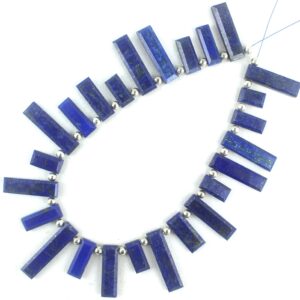 Faceted Lapis Lazuli Rectangle Beads: 6x12-8x31mm, Matched Pairs Faceted Lapis Lazuli Rectangle Beads: 6x12-8x31mm, Matched Pairs