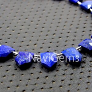 Faceted Lapis Lazuli Briolette Beads: Pentagon Gemstone Strand Faceted Lapis Lazuli Briolette Beads: Pentagon Gemstone Strand