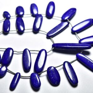 Lapis Lazuli Long Oval Beads - 8 Inches - Natural Afghani Lapis Lazuli Oblong Shape Smooth Briolettes - Size Is 8x12-10x25 Mm #1072 Lapis Lazuli Long Oval Beads - 8 Inches - Natural Afghani Lapis Lazuli Oblong Shape Smooth Briolettes - Size Is 8x12-10x25 Mm #1072