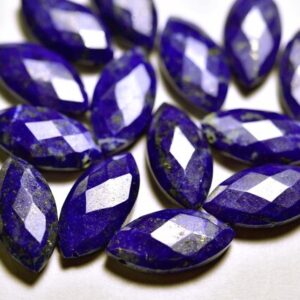 Lapis Lazuli Marquise Beads - 8 Pcs - Natural Afghani Blue Lapis Lazuli Faceted Side Drilled Marquise Briolettes,size Is 8x16mm #721 Lapis Lazuli Marquise Beads - 8 Pcs - Natural Afghani Blue Lapis Lazuli Faceted Side Drilled Marquise Briolettes,size Is 8x16mm #721
