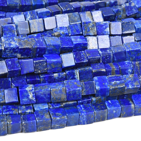 Natural Lapis Lazuli Gemstone Grade Aa 6-7mm Square Cube Beads 7 Inch Half Strand Bulk Lot 1,2,6,12 And 50 (80019012-d523)