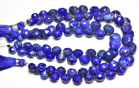 Lapis Lazuli Onion Beads - 7 Inches,natural Lapis Lazuli Faceted Onion Shape Briolette,size Is 7-8mm #78