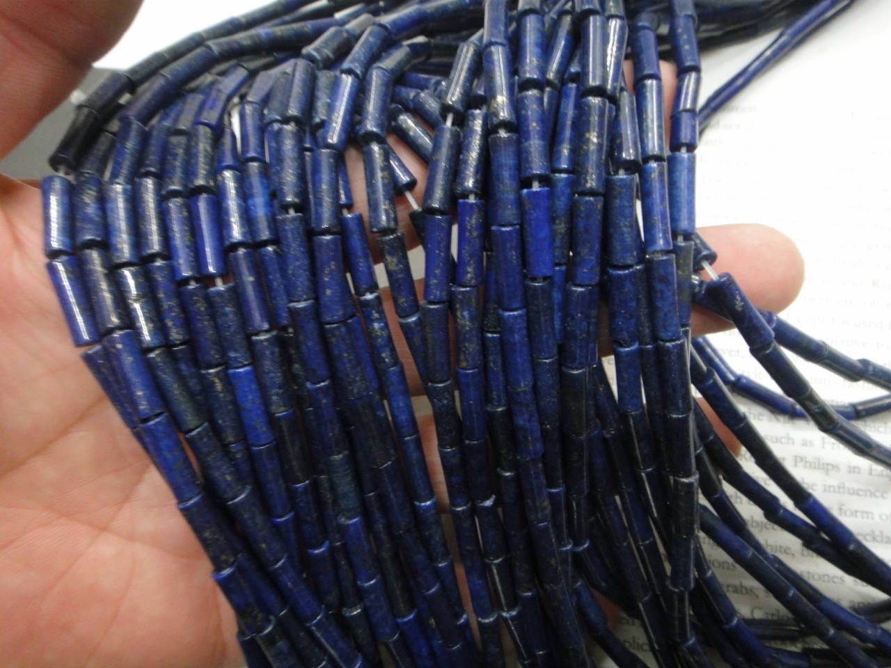 Lapis Lazuli Tube Beads, 4x13mm, Cylinder Beads, 15.5 Inch Lapis Lazuli Tube Beads, 4x13mm, Cylinder Beads, 15.5 Inch