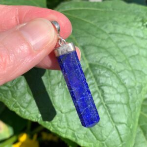 Lapis Lazuli Pendant 2.2" - With Silver Bail - Natural Crystal - Stone Jewelry- Healing Crystal- Meditation Stone- Gift- 7g