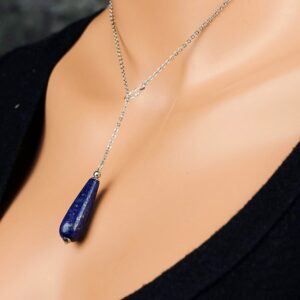 30mm Genuine Natural Untreated Lapis Lazuli Teardrop Pendant. Lapis Lazuli Pendant. Lapis Lazuli Necklace