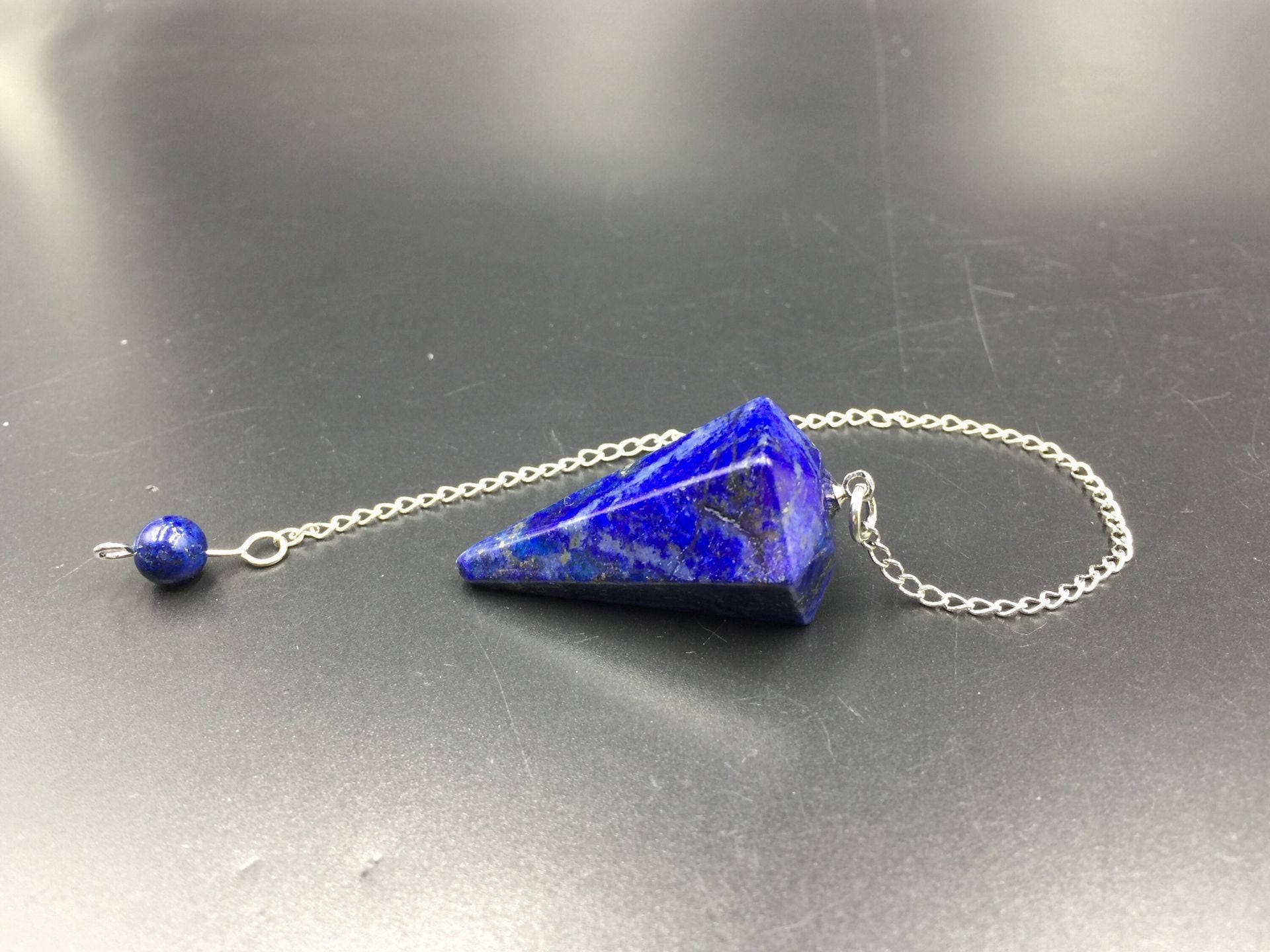 Blue Lapis Pendulum Crystal Pendulum Gemstone Pendulum Pendant Dowsing Chakra Stone Pendulum Scrying Wicca Altar Tool Reiki 1 Piece