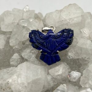 Carved Eagle Lapis Pendant