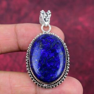 Natural Lapis Lazuli Pendant 925 Sterling Silver Jewelry Handmade Jewelry Gemstone Jewelry Silver Pendant Necklace Engagement Gifts