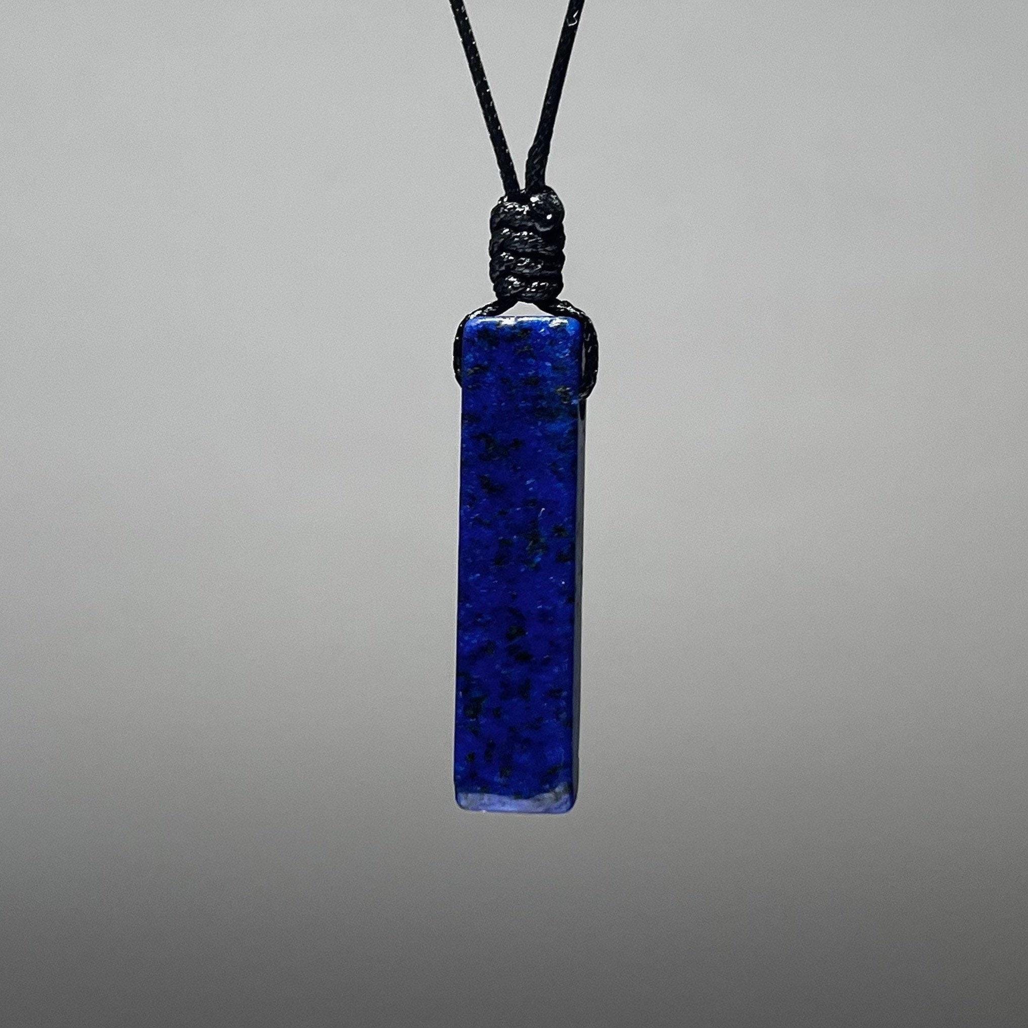 Lapis Lazuli Pendant Necklace, Handmade Crystal Cord Necklace Lapis Lazuli Pendant Necklace, Handmade Crystal Cord Necklace
