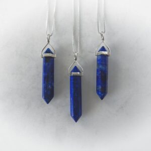Lapis Necklace, Silver Lapis Lazuli Pendant, Sterling Gemstone Point, Healing Crystal Necklace, Layering Necklace, Gemstone Appeal, GSA