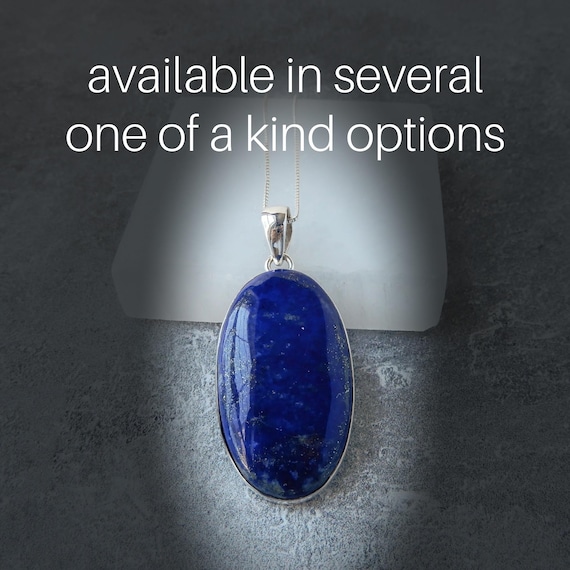 Lapis Lazuli Necklace Sterling Silver • Lapis Pendant • Genuine Lapis Lazuli Necklace • Sterling Lapis Pendant • Blue Lapis Pendant