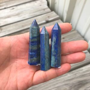 1 Pc Natural Lapis Obelisk Tower Point Wand Healing Crystal