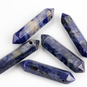 1 Pc Lapis- Natural Double Pointed Top Drilled---perfect For Jewelry--- Average Size 35-50mm