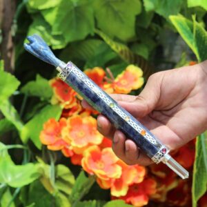 230MM Lapis Lazuli 7 Chakra Stone Wand: Angel Accent, Energy Gemstone