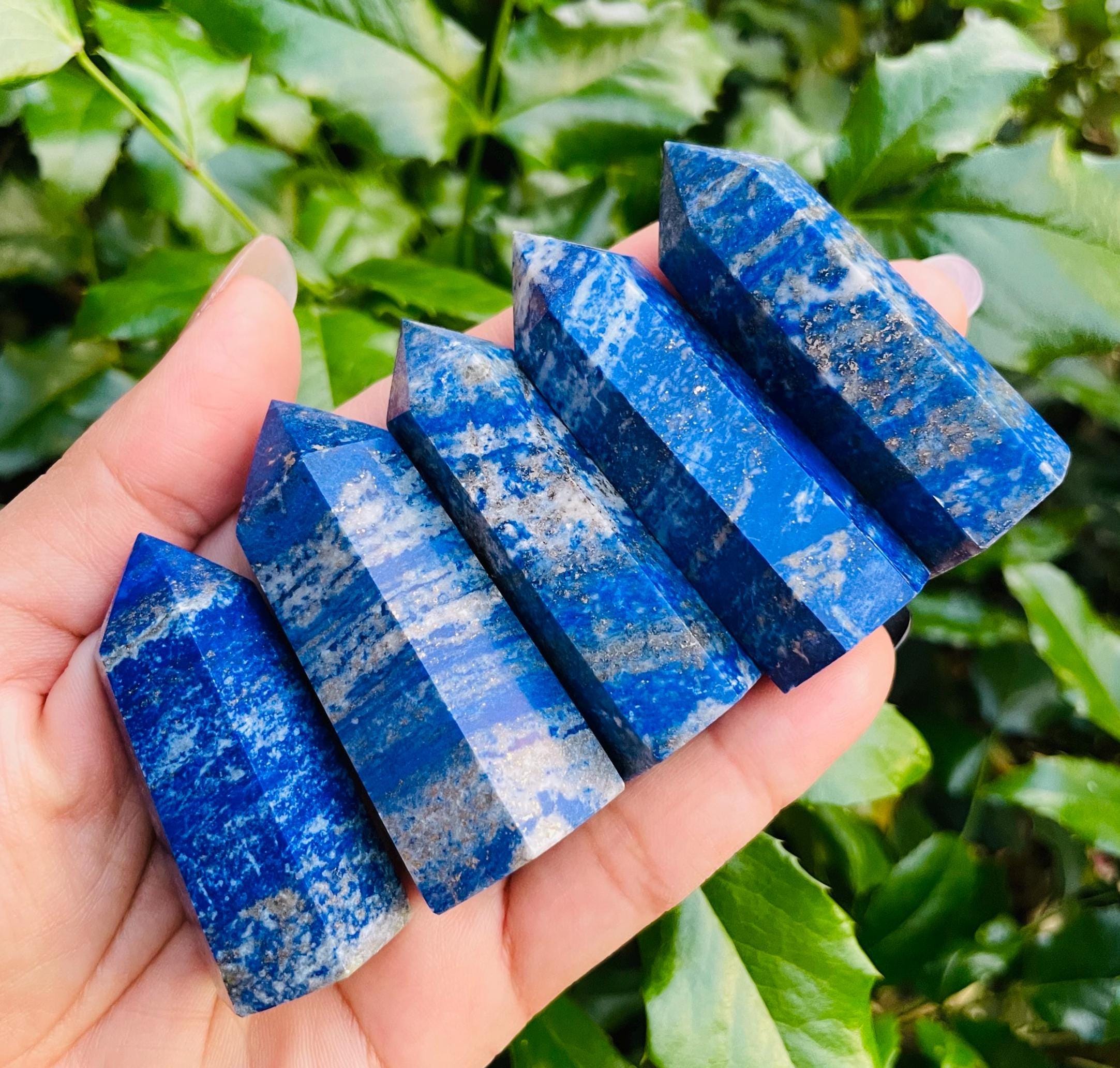 Blue Lapis Lazuli Crystal Tower: Polished Gemstone Point (45-75mm) Blue Lapis Lazuli Crystal Tower: Polished Gemstone Point (45-75mm)