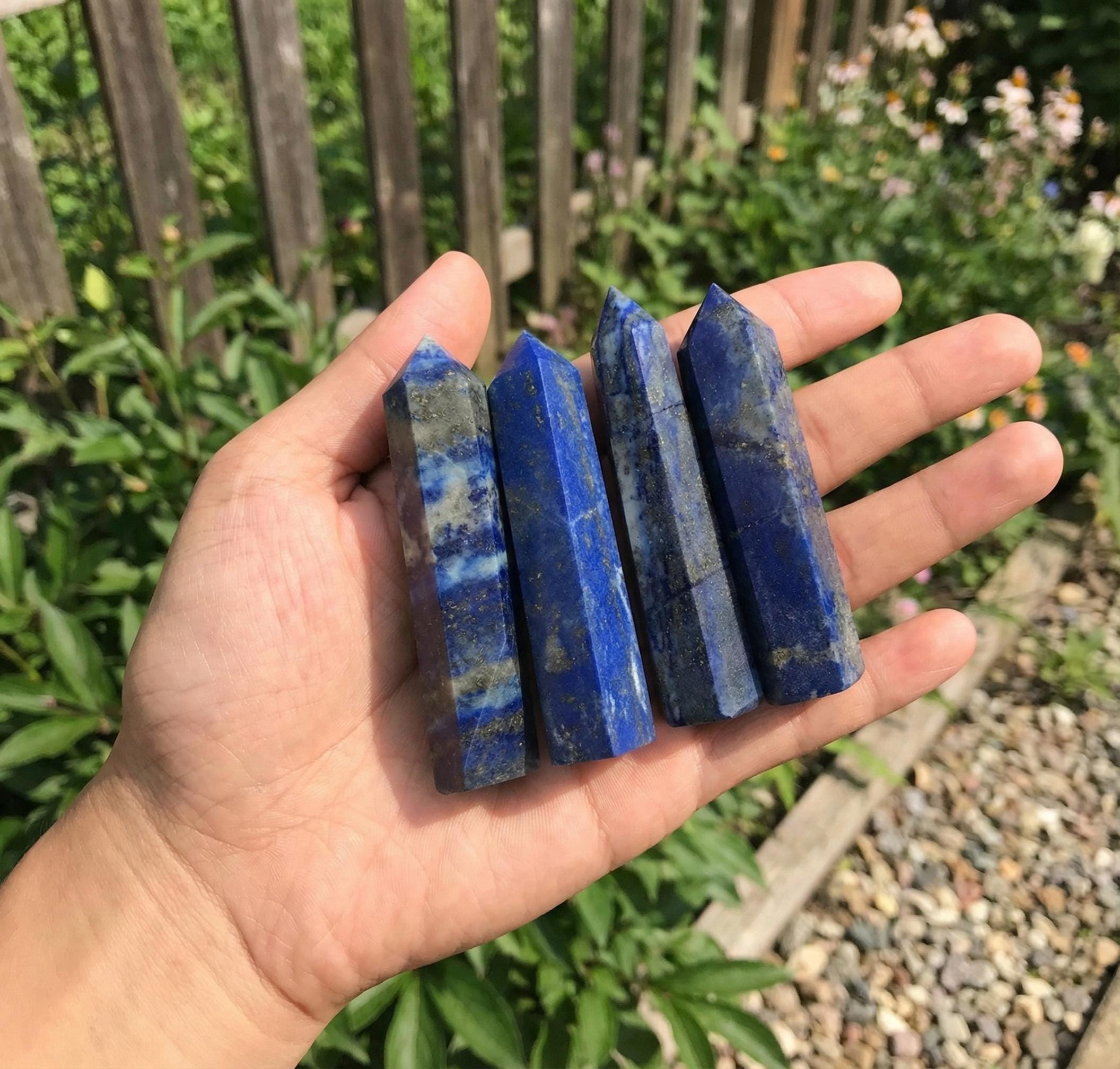 Lapis Lazuli Point Tower 70-80mm Obelisk