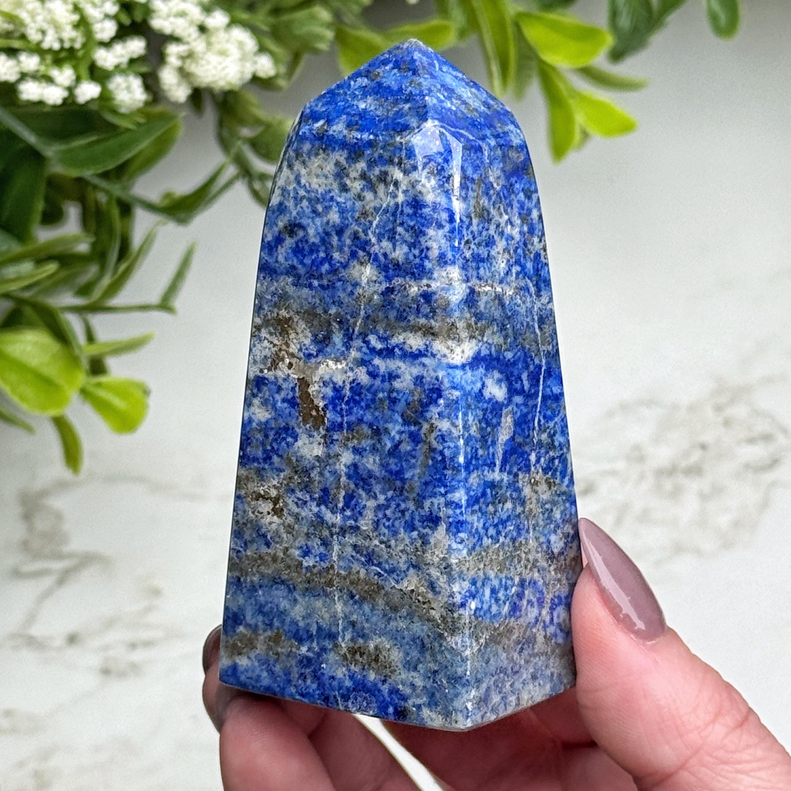 Lapis Lazuli Point | 160g | - #9 (polished Blue Crystal Tower, Third-eye Chakra, Healing Stone, Intuition)