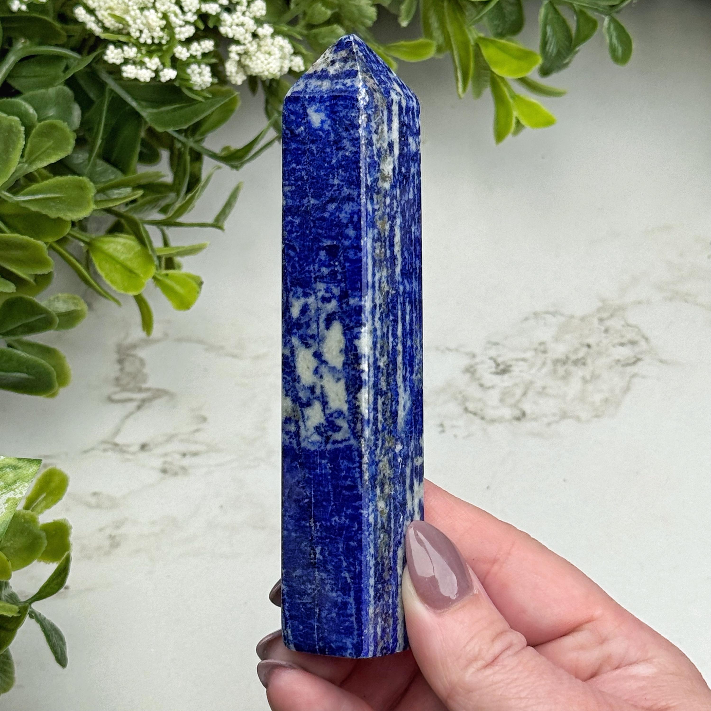 Lapis Lazuli Point | 107g | - #8 (polished Blue Crystal Tower, Third-eye Chakra, Healing Stone, Intuition)