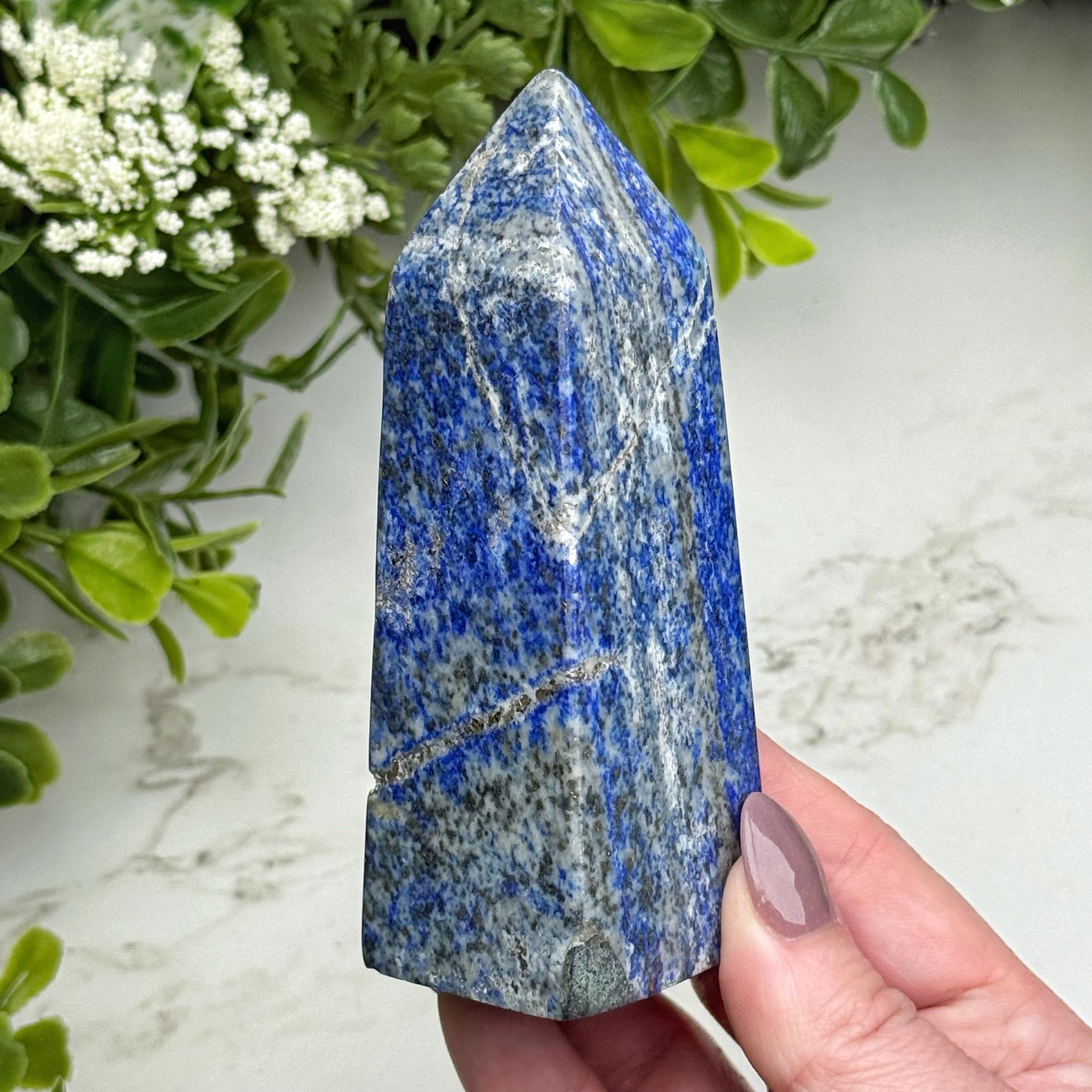 Lapis Lazuli Point | 221g | - #6 (polished Blue Crystal Tower, Third-eye Chakra, Healing Stone, Intuition)