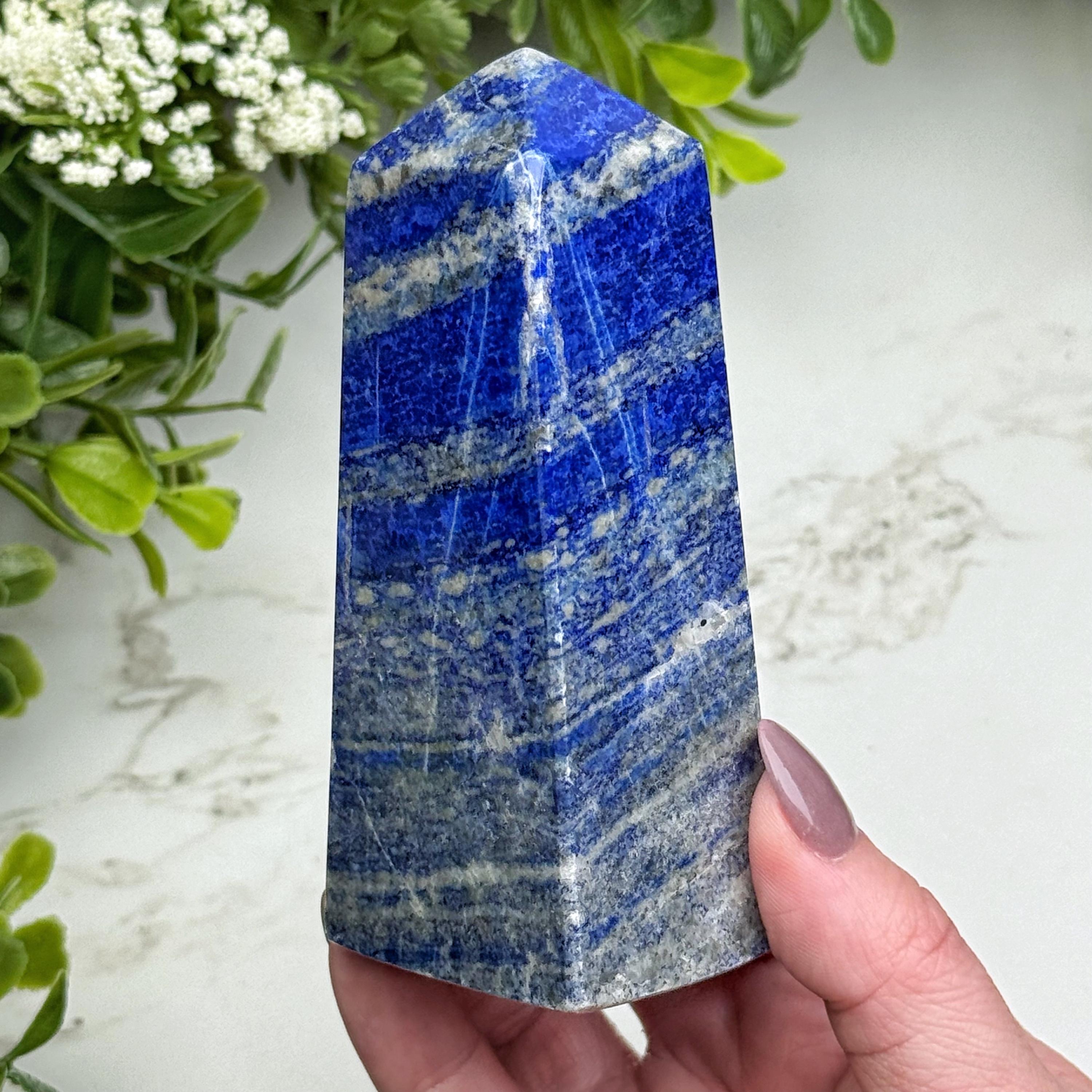 Lapis Lazuli Point | 284g | - #5 (polished Blue Crystal Tower, Third-eye Chakra, Healing Stone, Intuition)