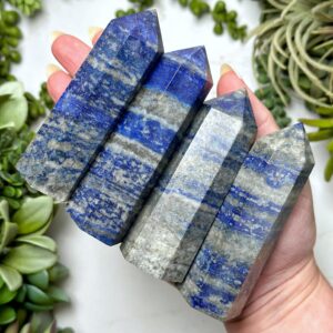 Lapis Lazuli Point | S, L | - (polished Blue Crystal Tower, Third-eye Chakra, Healing Stone, Intuition)
