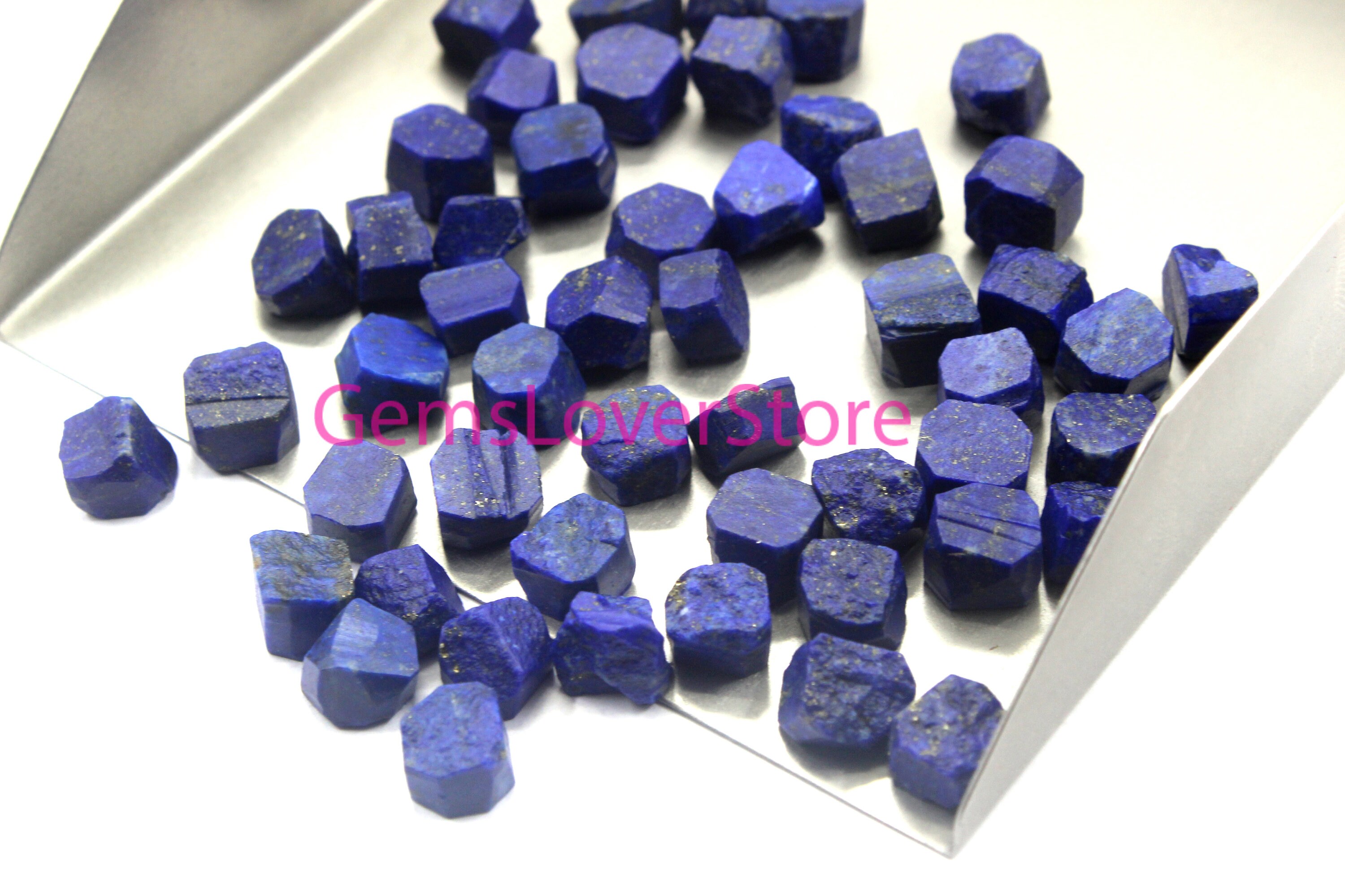 25 Hand Cut Lapis Lazuli Gemstones: 10-12mm Raw Jewelry Making 25 Hand Cut Lapis Lazuli Gemstones: 10-12mm Raw Jewelry Making
