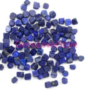 50 Natural Lapis Lazuli Rough Gemstones: Untreated Crystal Pieces (6-8 MM)